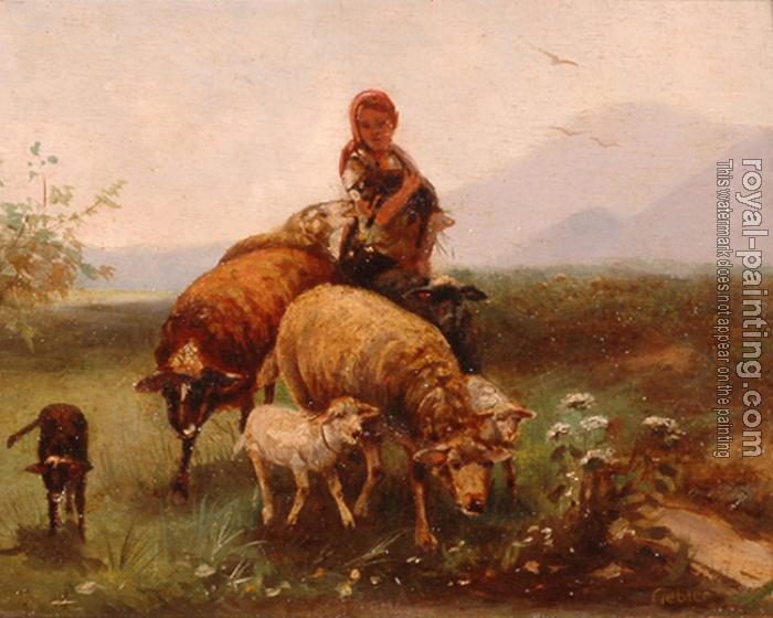Friedrich Otto Gebler : Shepherdess Friedrich Otto Gebler : Shepherdess